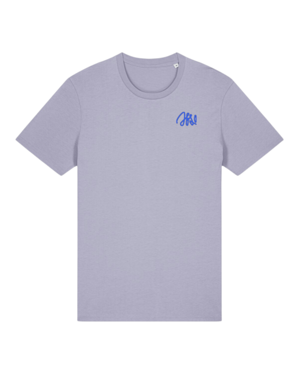 image tshirt de couleur lavande avec logo Abso de couleur bleu couleur